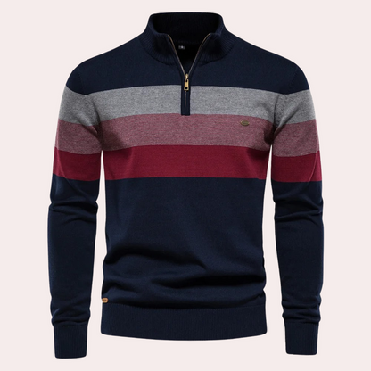 Calvin | Moderne Streifen Herren Pullover - IdealeKleiden