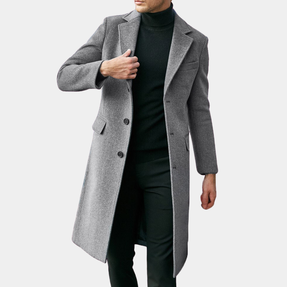 Trench-coat sur mesure pour femme, long, élégant, en mélange de laine