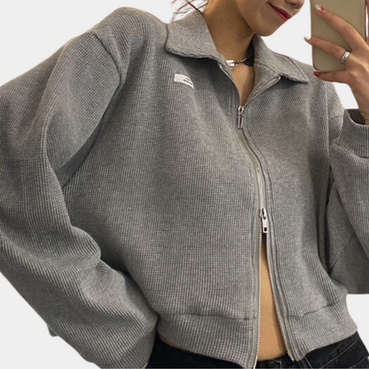Veste d'automne femme chaude zippée