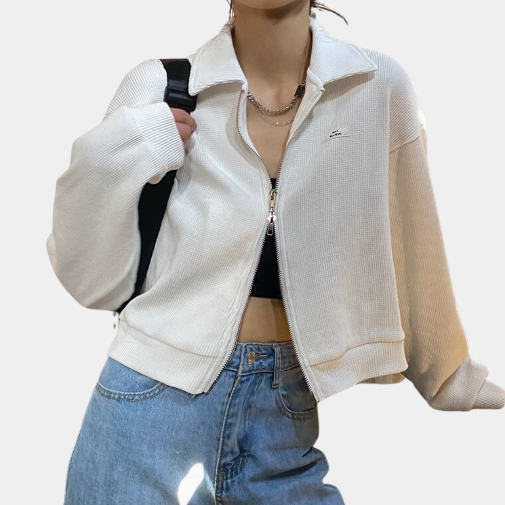Veste d'automne femme chaude zippée