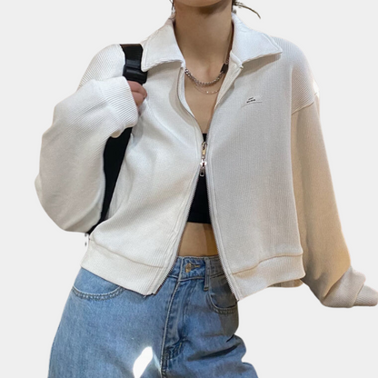 Veste d'automne femme chaude zippée