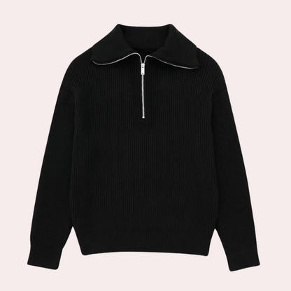 Pull Femme Élégant Fermeture Éclair Moderne