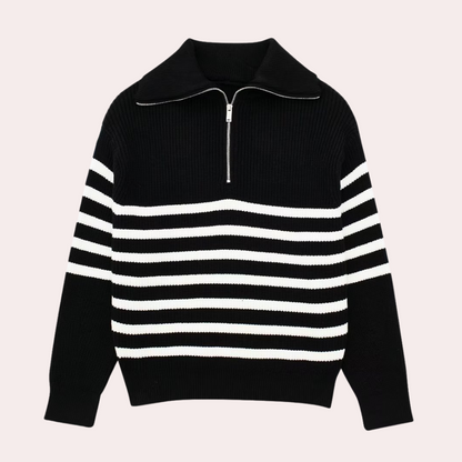 Pull Femme Élégant Fermeture Éclair Moderne