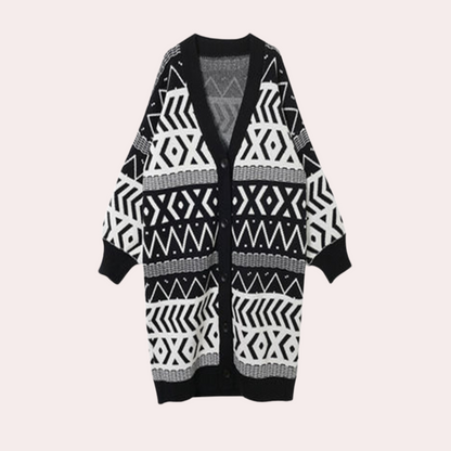 Manteau d'automne élégant Motif géométrique Femme