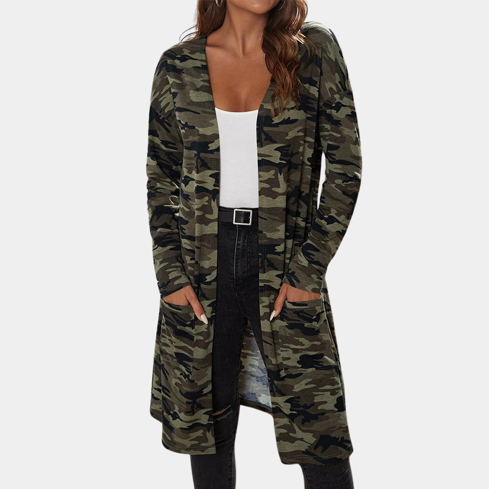 Veste d'automne femme style camouflage
