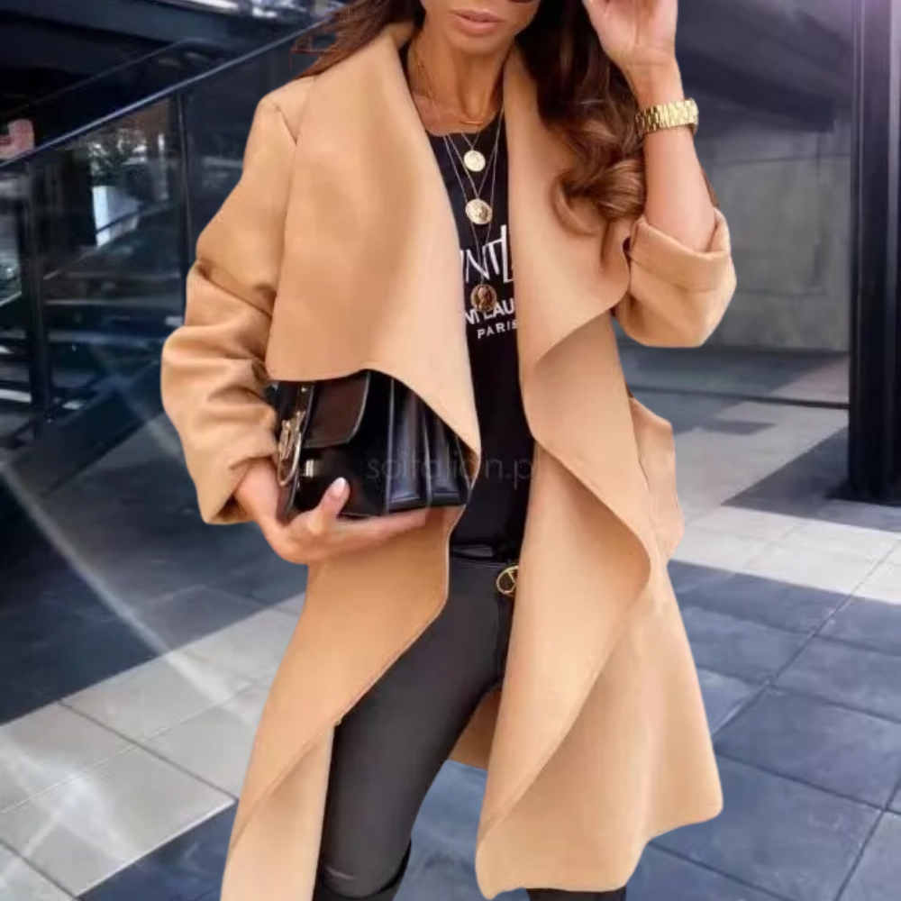 Grand manteau d'hiver pour femme style à volants automne