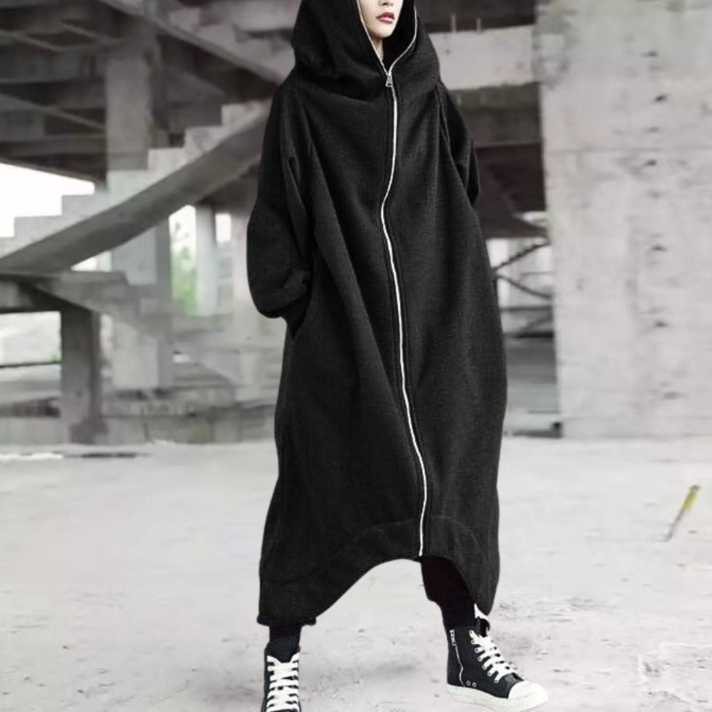 Robe d'hiver chaude longue à capuche pour femme