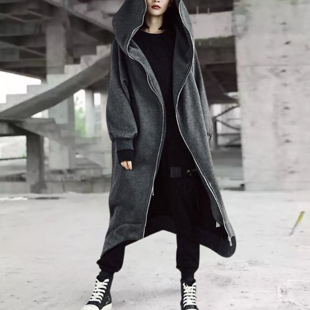 Robe d'hiver chaude longue à capuche pour femme