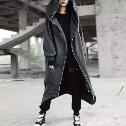 Robe d'hiver chaude longue à capuche pour femme