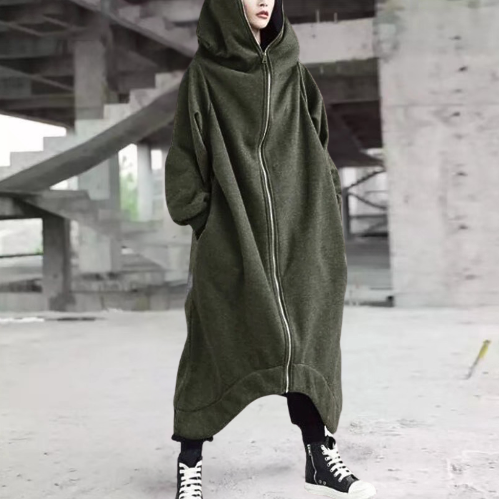 Robe d'hiver chaude longue à capuche pour femme