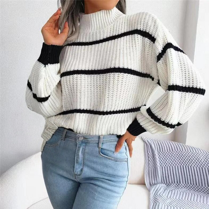 Pull femme Doux Élégant Col haut