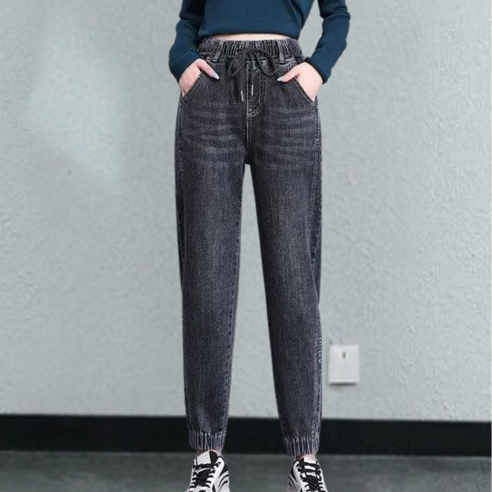 Jeans Tendance Pour Femmes Avec Cordon De Serrage Réglable