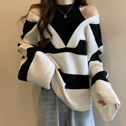 Élégant pull pour femme avec épaules dénudées