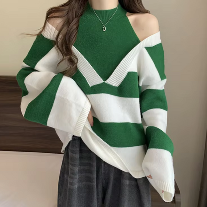 Eleganter Damenpullover mit Offener Schulter - IdealeKleiden