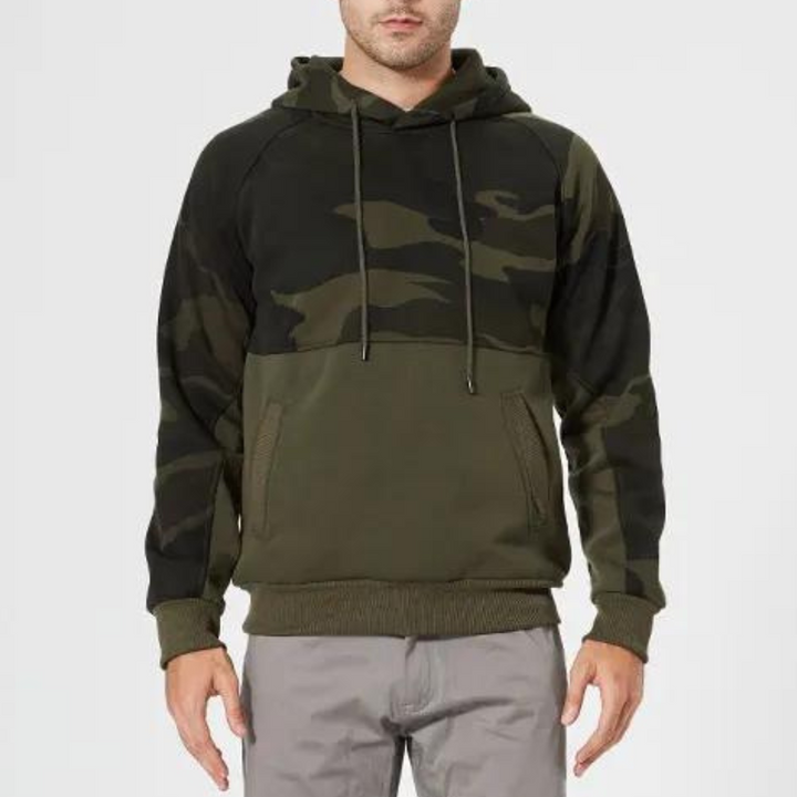 Sweat à capuche camouflage homme, taille réglable