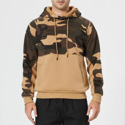 Sweat à capuche camouflage homme, taille réglable