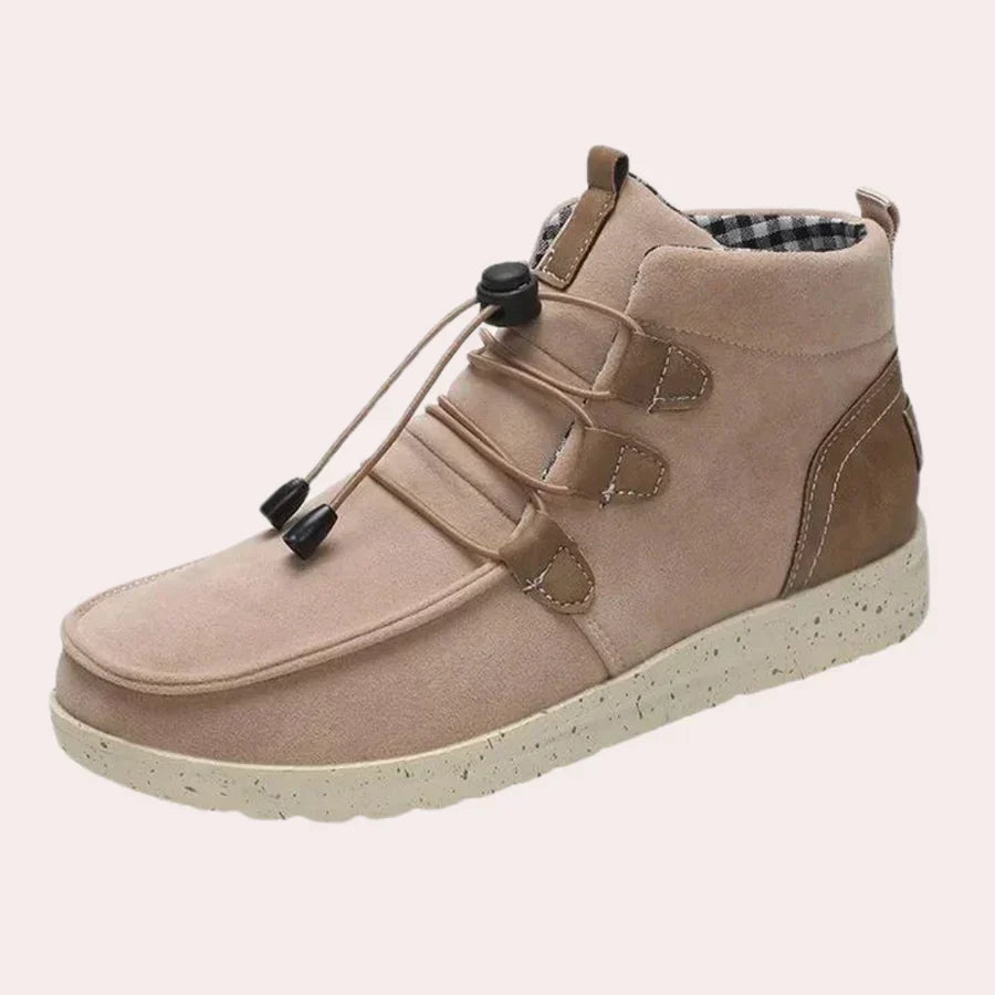 Élégantes bottes hautes pour femmes en cuir pour la neige