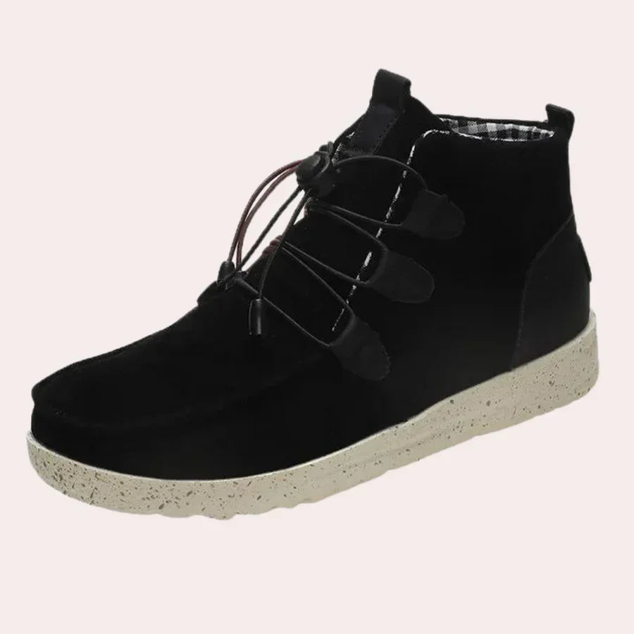 Élégantes bottes hautes pour femmes en cuir pour la neige
