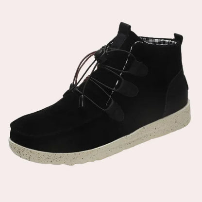 Élégantes bottes hautes pour femmes en cuir pour la neige