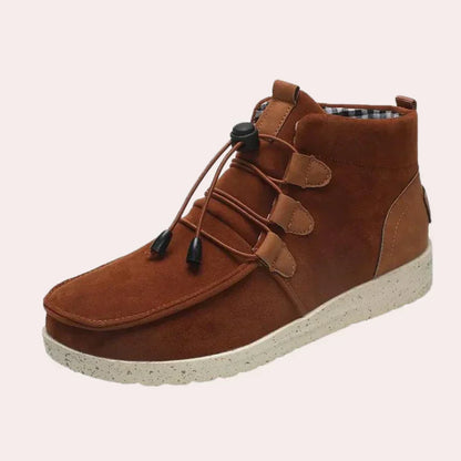 Élégantes bottes hautes pour femmes en cuir pour la neige