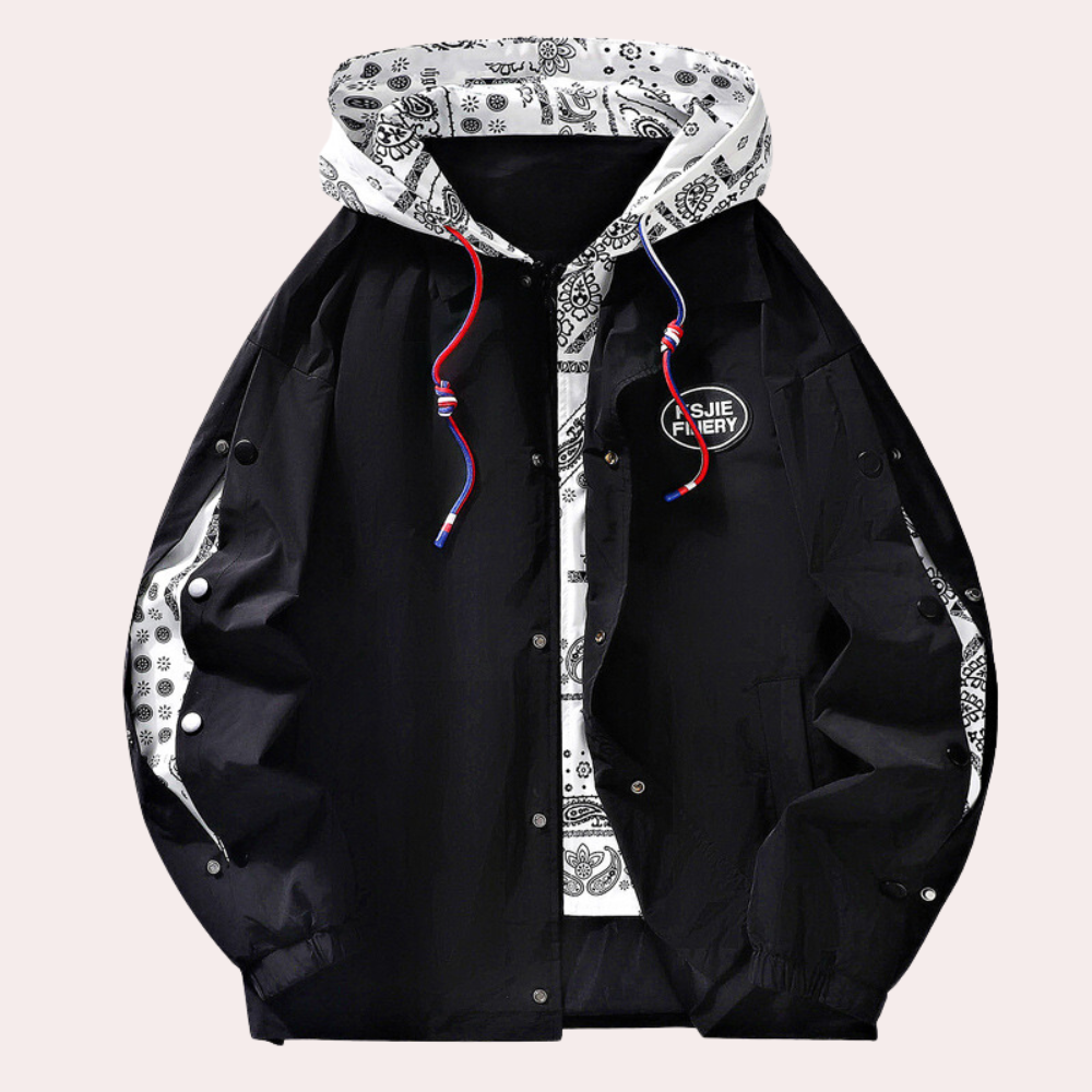 Herrenjacke Mit Kapuze Bedfordruck Sportlich - IdealeKleiden