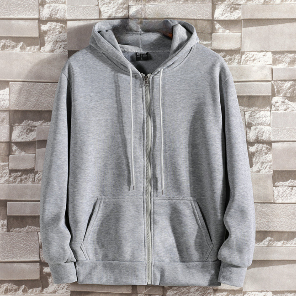 Sweat à capuche zippé moderne pour homme