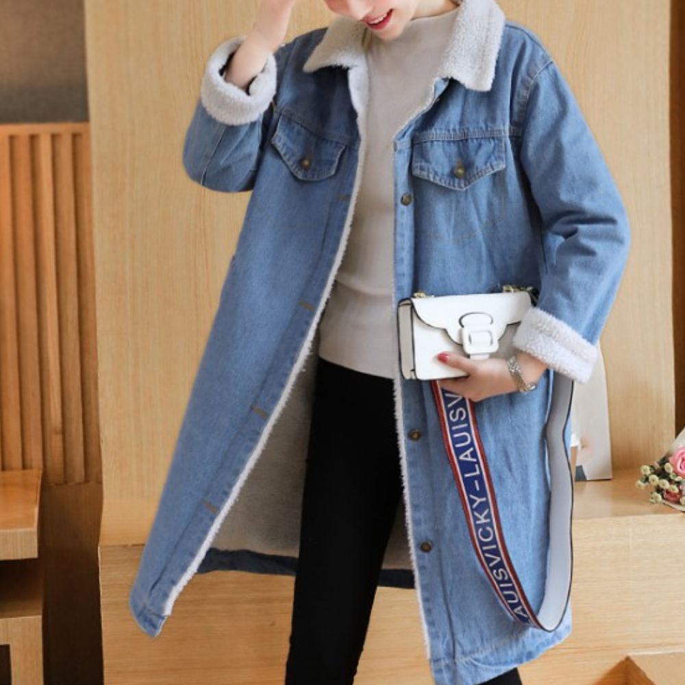 Manteau d'hiver en jean élégant pour femme