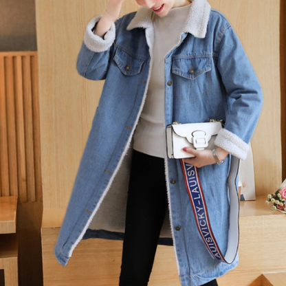 Manteau d'hiver en jean élégant pour femme