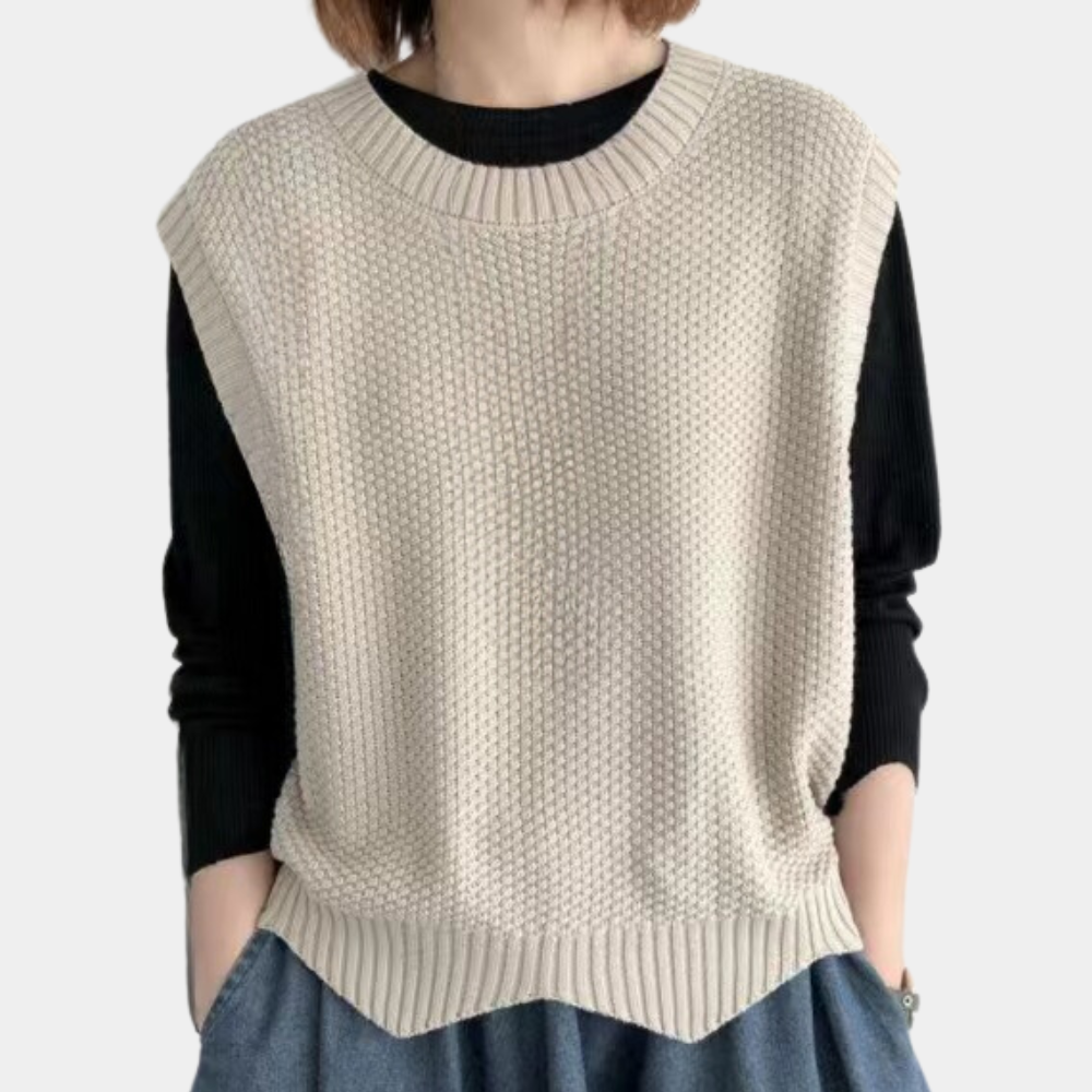 Gilet tricoté mode femme longueur hanches