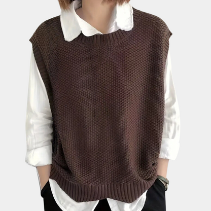 Gilet tricoté mode femme longueur hanches