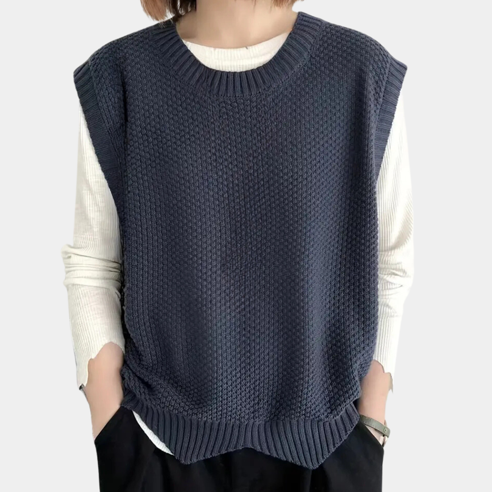 Gilet tricoté mode femme longueur hanches