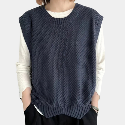 Gilet tricoté mode femme longueur hanches