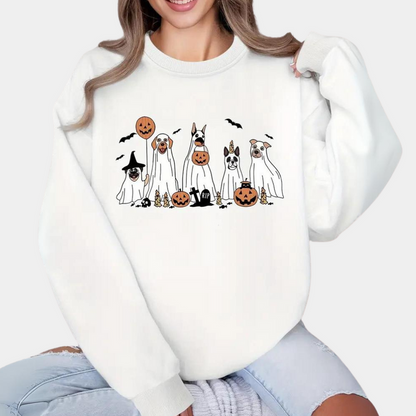 Pull Halloween Femme Imprimé Chien Mignon