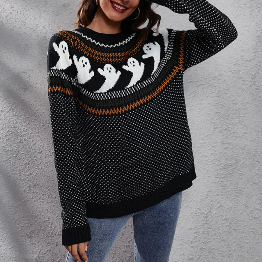 Pull de Noël stylé pour femme Halloween