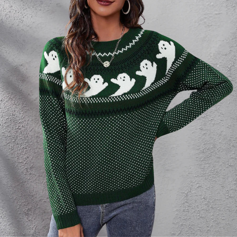 Pull de Noël stylé pour femme Halloween