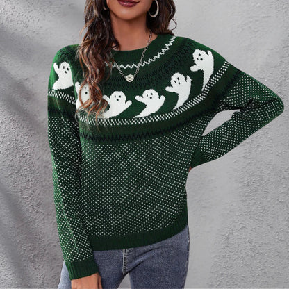 Pull de Noël stylé pour femme Halloween