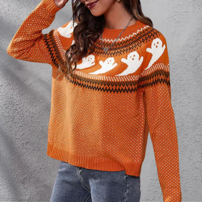Pull de Noël stylé pour femme Halloween