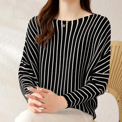 Modischer Frauenpullover Streifen Design - IdealeKleiden