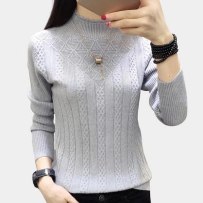 Pull col roulé femme de luxe en maille fine