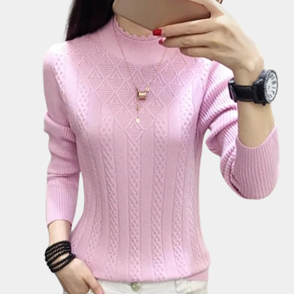 Pull col roulé femme de luxe en maille fine