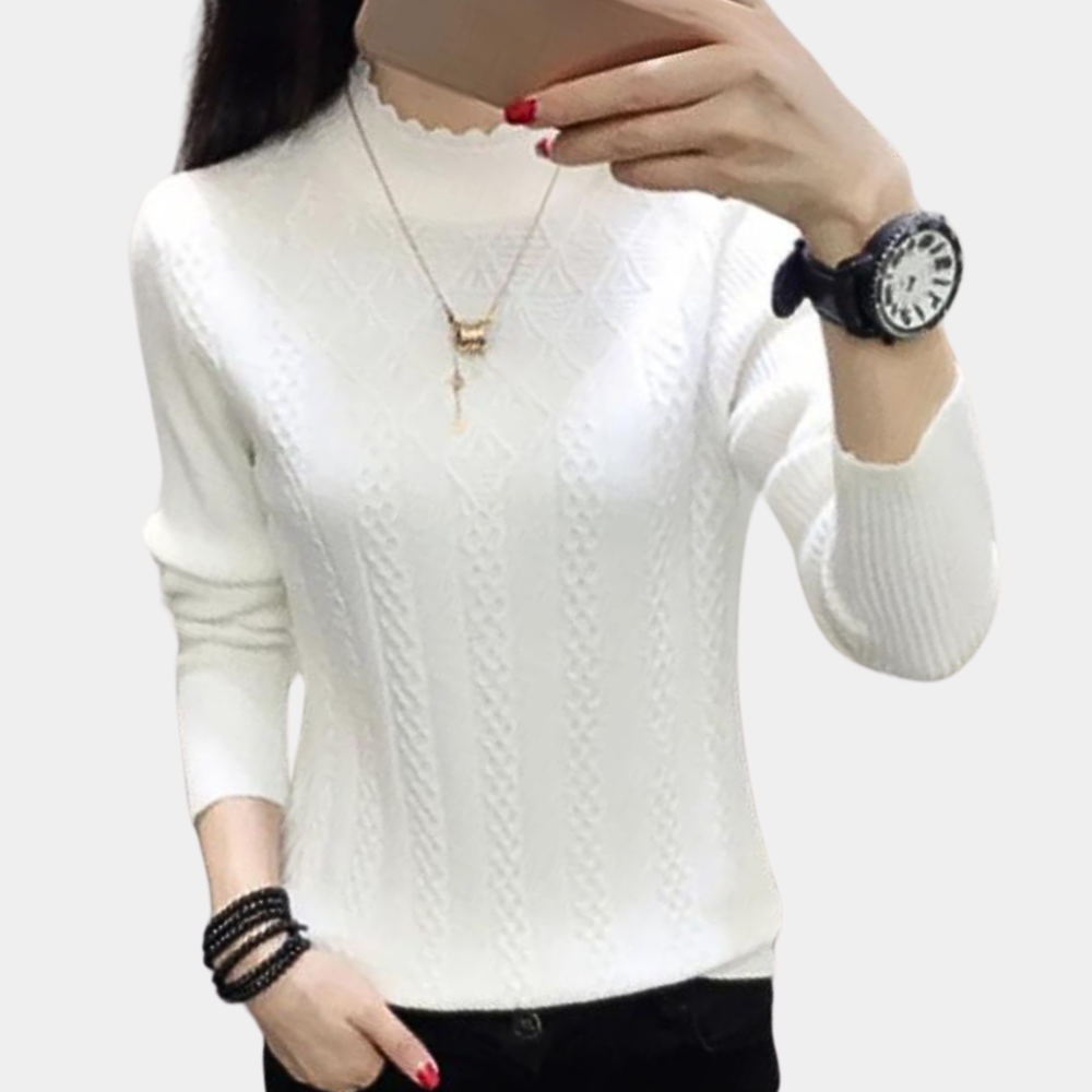 Pull col roulé femme de luxe en maille fine