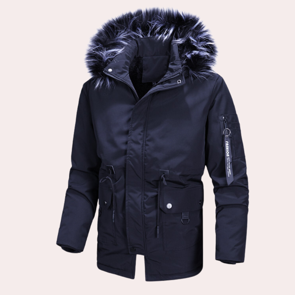 Stylische Winterjacke Kapuze Warm Komfortabel - IdealeKleiden