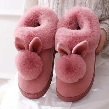 Chaussons souples en peluche de luxe pour femme
