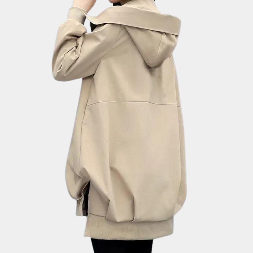 Übergangsjacke Damen Kapuze Modern Stil - IdealeKleiden