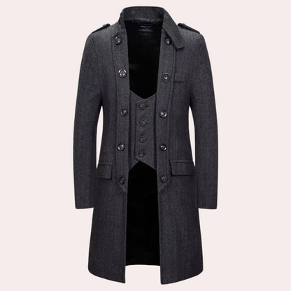 Veste pour homme moderne mi-longue élégante