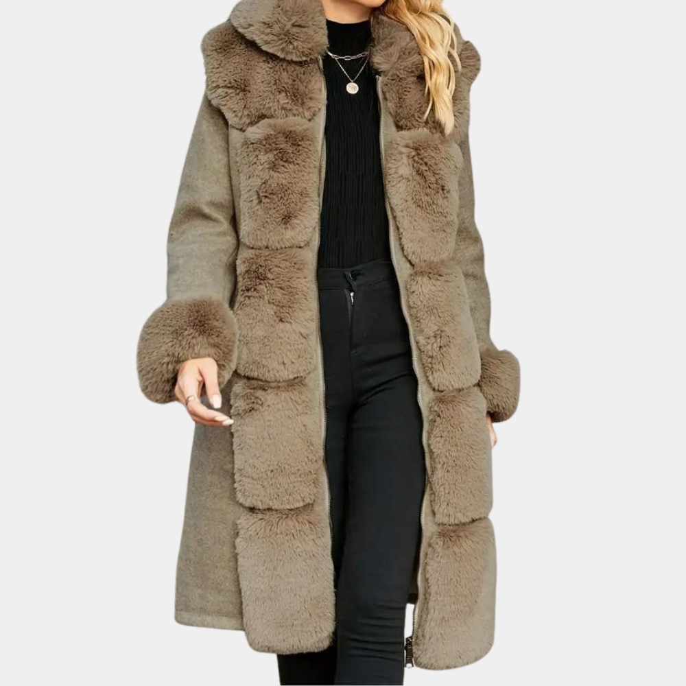 Manteau en peluche doux pour femme Élégant Confortable
