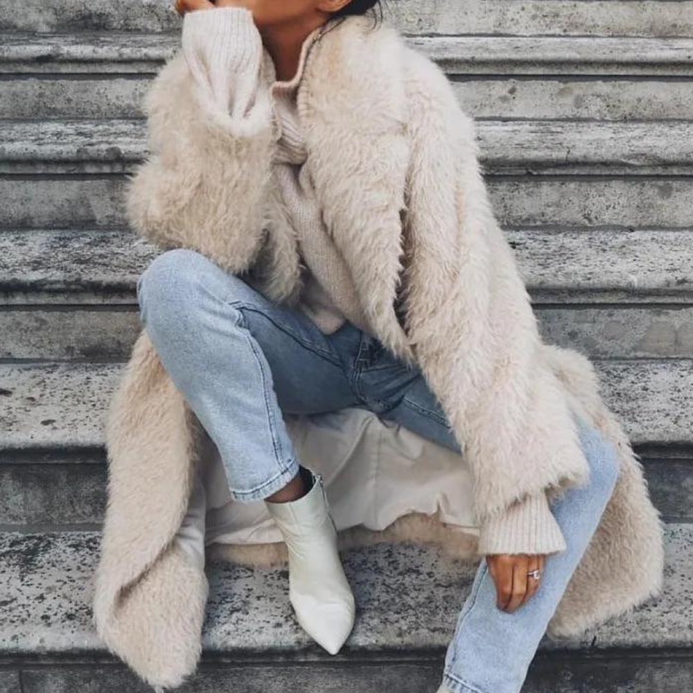Stylischer Damen Wintermantel Plüsch Elegant - IdealeKleiden
