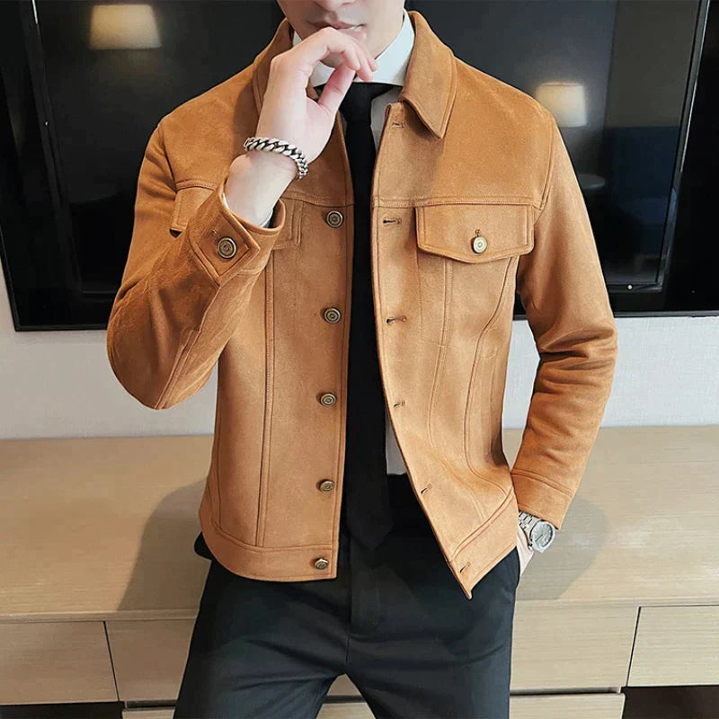 Modische Wildlederjacke Premium Qualität - IdealeKleiden