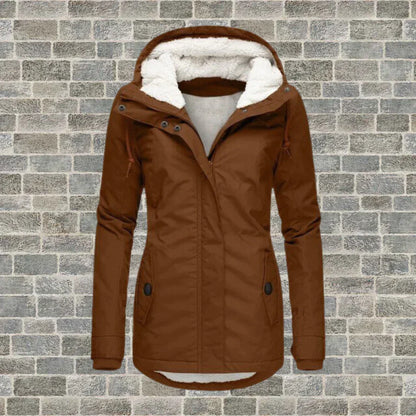 Manteau à capuche Femme Tissu plissé Coton