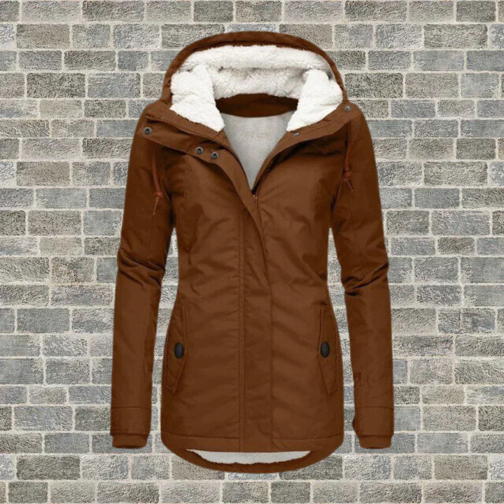 Manteau à capuche Femme Tissu plissé Coton
